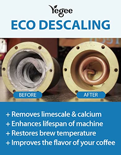 Yegee Eco Liquid Coffee Machine Descaler, 100% Plant-Based