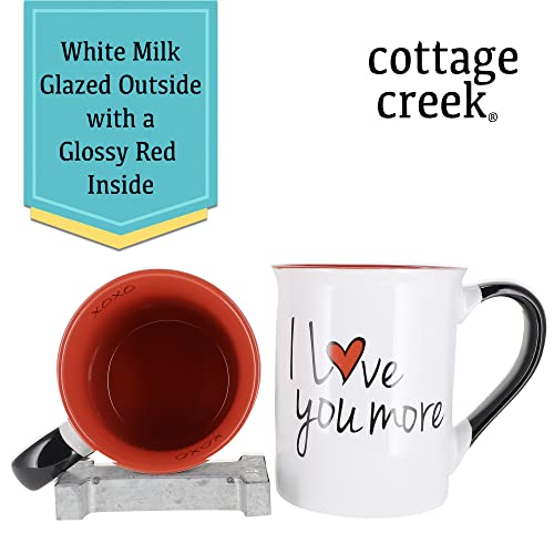 Valentine's Coffee Cups, Set of 2 Mugs with Love Messages