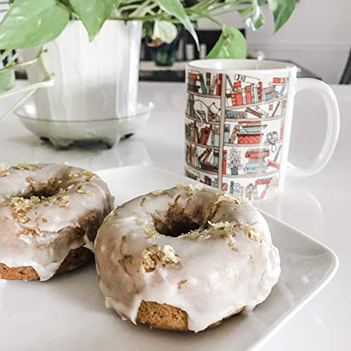 Book Lover Coffee Mug - Books and Cats Theme