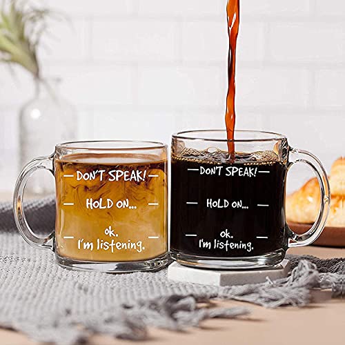 Funny 12 oz Glass Coffee Mug Gift Ideas