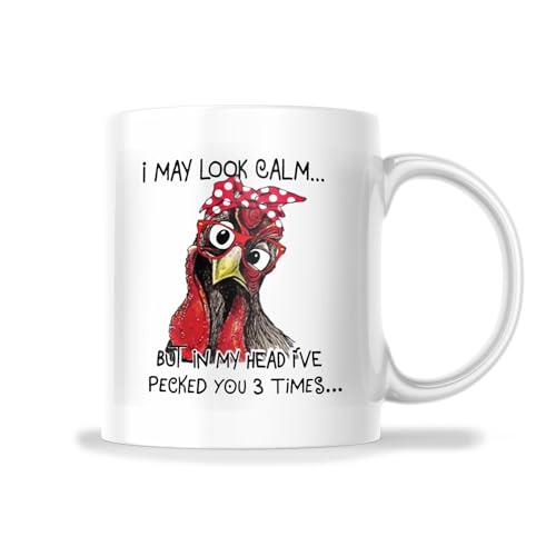 Chicken Lovers Mug: "Pecked You 3 Times" Funny Design