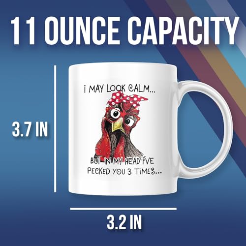 Chicken Lovers Mug: "Pecked You 3 Times" Funny Design