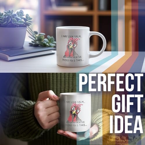 Chicken Lovers Mug: "Pecked You 3 Times" Funny Design