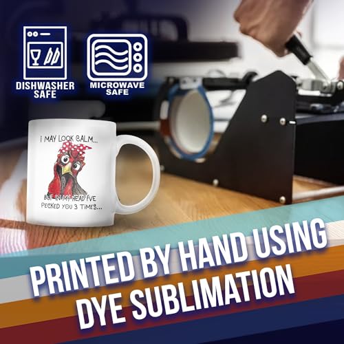 Chicken Lovers Mug: "Pecked You 3 Times" Funny Design