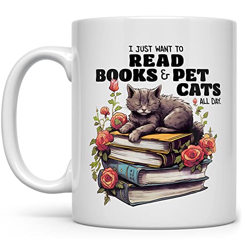 Book and Cat Lover Coffee Mug (11oz)