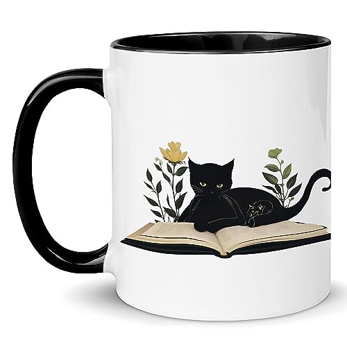Black Cat Ceramic Coffee Mug for Cat Lovers