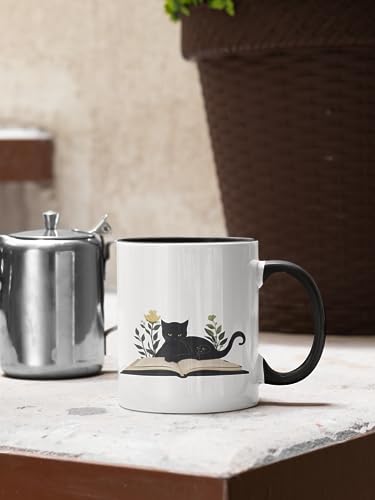 Black Cat Ceramic Coffee Mug for Cat Lovers