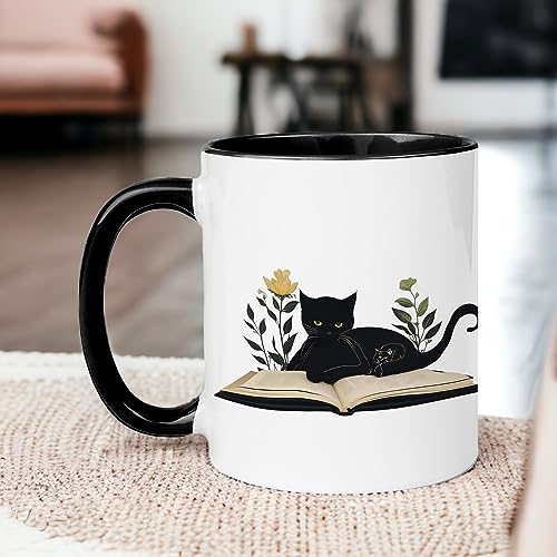 Black Cat Ceramic Coffee Mug for Cat Lovers