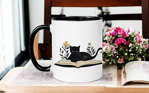 Black Cat Ceramic Coffee Mug for Cat Lovers