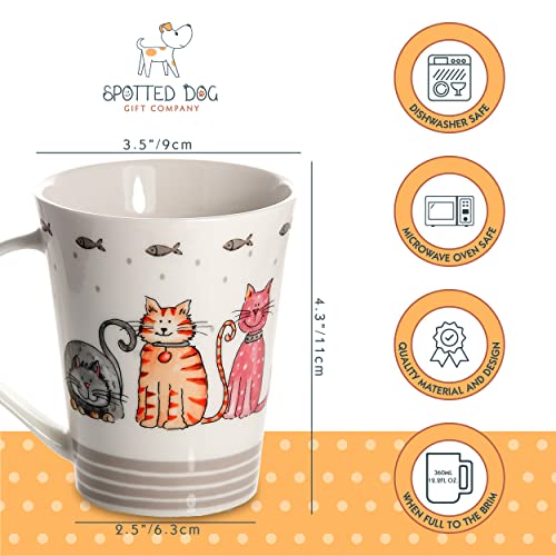 Happy Cats Ceramic Coffee Mug Set, Set of 4