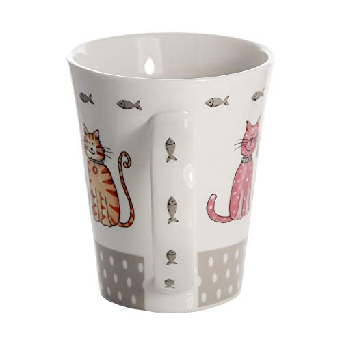 Happy Cats Ceramic Coffee Mug Set, Set of 4