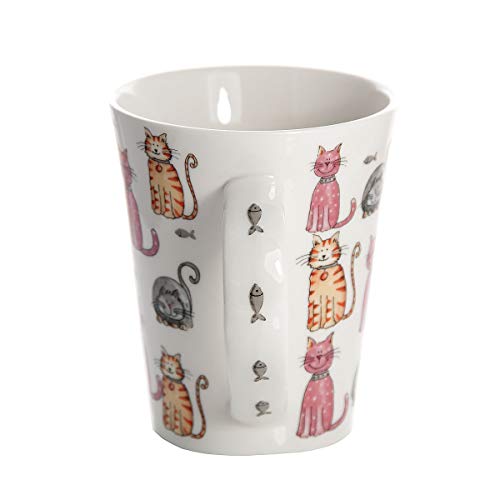 Happy Cats Ceramic Coffee Mug Set, Set of 4