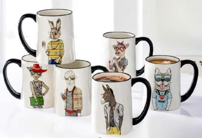 6pc 17.5 oz. Animal Coffee Mugs Set