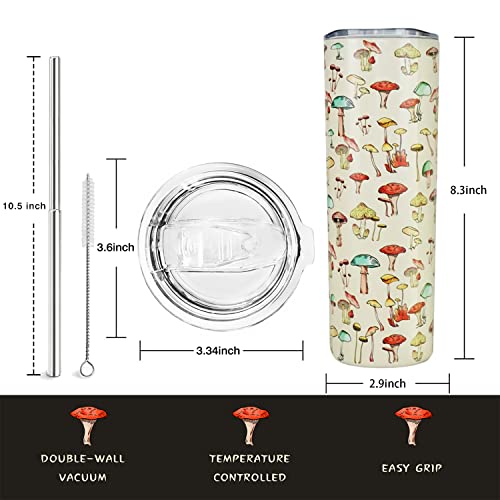 20 oz Mushroom Tumbler for Women, Unique Gift