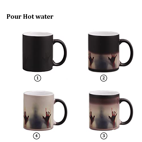 Color Changing Zombie Ceramic Horror Coffee Mug for Gifts