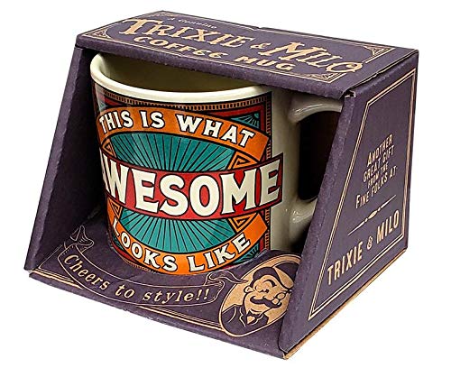 Trixie and Milo Vintage Style Coffee Cups with Humor