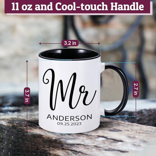 Custom Mr & Mrs Coffee Mugs Set for Couples