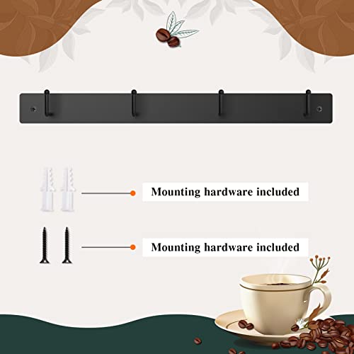 Coffee Mug Wall Rack with 4 Hooks