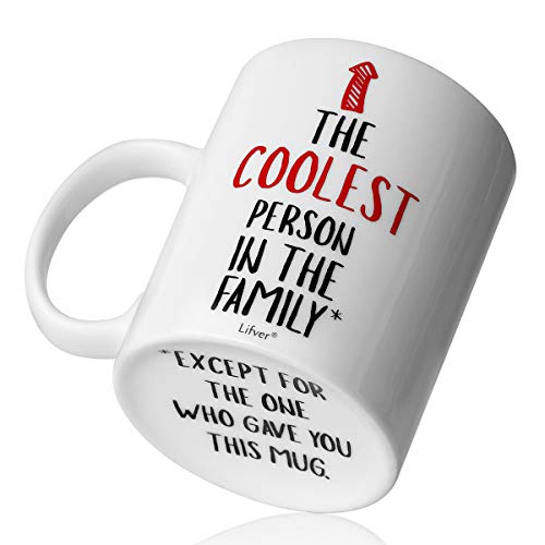 LIFVER 17oz Coffee Mug with Funny Sayings, White