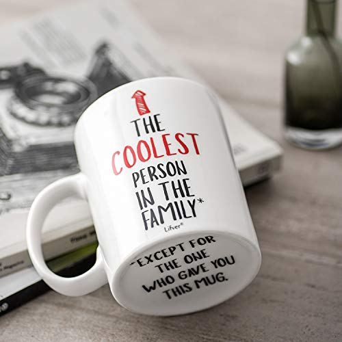 LIFVER 17oz Coffee Mug with Funny Sayings, White