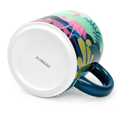 Flamingo Animal Print Ceramic Coffee Mug Set, 13.5oz