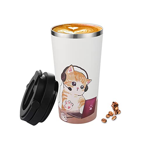 Funkrin 16oz Insulated Ceramic Coated Coffee Tumbler