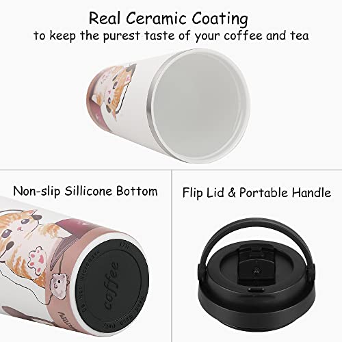 Funkrin 16oz Insulated Ceramic Coated Coffee Tumbler