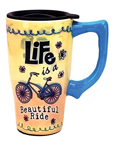 Spoontiques Ceramic Travel Mug - Life Is Beautiful