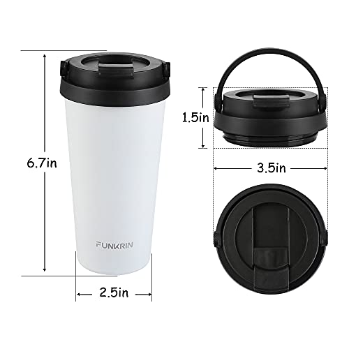 Funkrin 16oz Insulated Ceramic Coated Coffee Tumbler