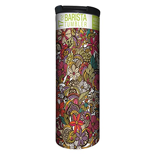 Floral Pattern Vacuum Insulated Travel Coffee Tumbler