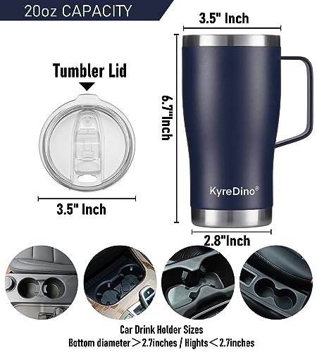 KyreDino Insulated Coffee Travel Mug - 20oz Stainless Steel
