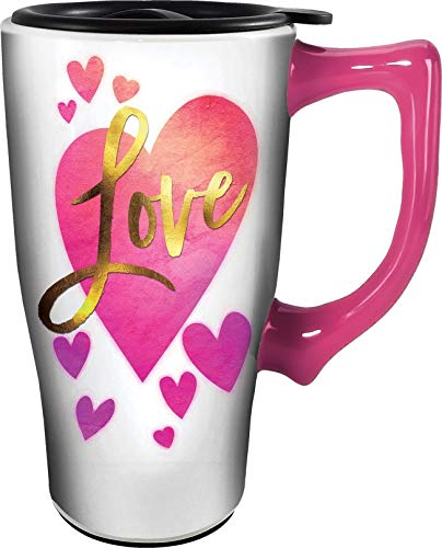 Spoontiques Ceramic Travel Love Cup for Coffee Lovers