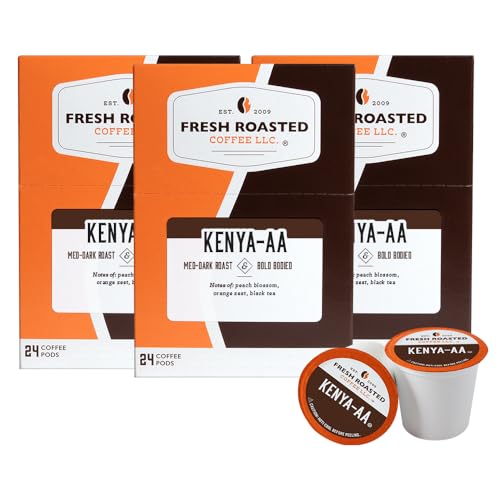 Kenya AA Med-Dark Roast Coffee, Kosher, 72 Pods