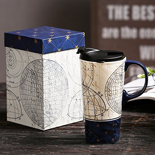 Topadorn Ceramic Travel Mug and Coffee Cup 17 oz