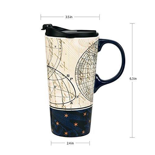 Topadorn Ceramic Travel Mug and Coffee Cup 17 oz