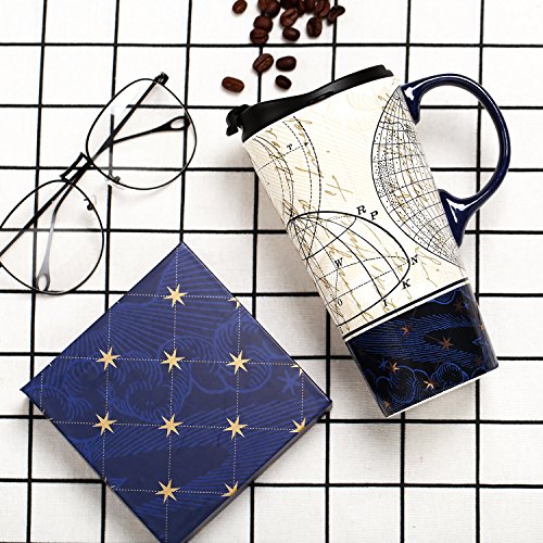 Topadorn Ceramic Travel Mug and Coffee Cup 17 oz