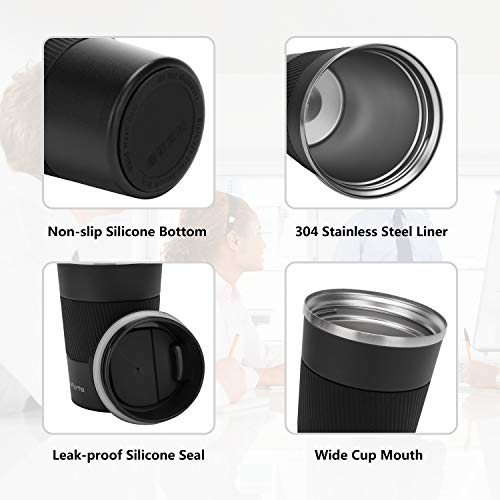 Reusable Stainless Steel Insulated Coffee Travel Mug - 12oz