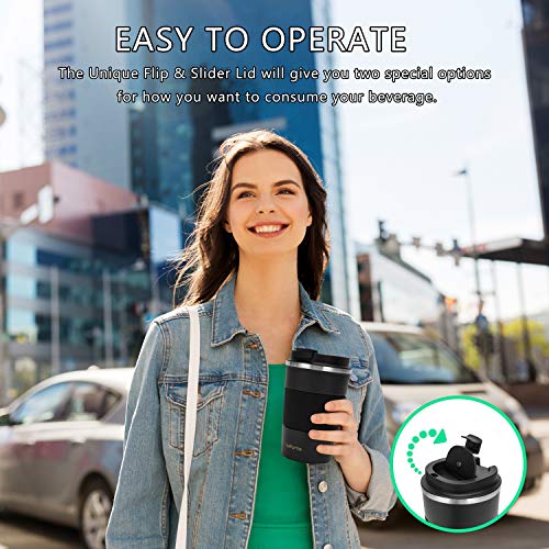 Reusable Stainless Steel Insulated Coffee Travel Mug - 12oz