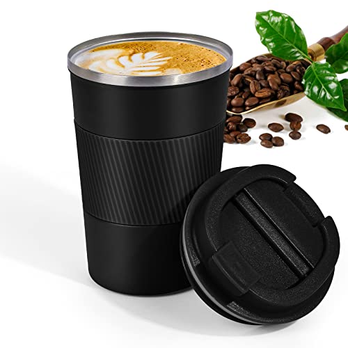 Leak-Proof Stainless Steel Travel Coffee Tumbler, 13oz
