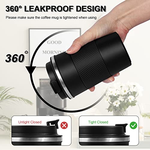 Leak-Proof Stainless Steel Travel Coffee Tumbler, 13oz