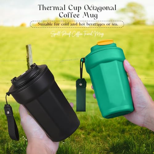 Insulated Coffee Travel Mug 15 oz, Spill-Proof, Leak-Proof