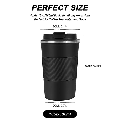 Leak-Proof Stainless Steel Travel Coffee Tumbler, 13oz