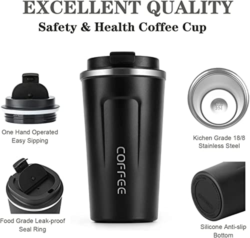 18oz Insulated Stainless Steel Coffee Mug with Lid