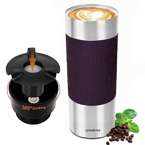 12 oz Travel Coffee Mug Stainless Steel Purple
