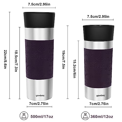 12 oz Travel Coffee Mug Stainless Steel Purple