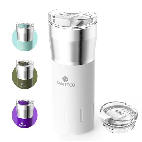 SANTECO 17 oz Travel Coffee Mug, Insulated Stainless Steel
