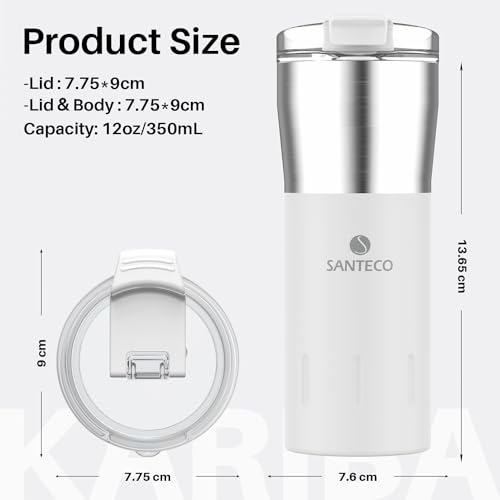 SANTECO 17 oz Travel Coffee Mug, Insulated Stainless Steel