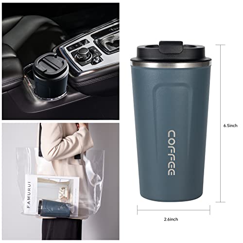 17oz Insulated Travel Coffee Mug with Spill-Proof Lid
