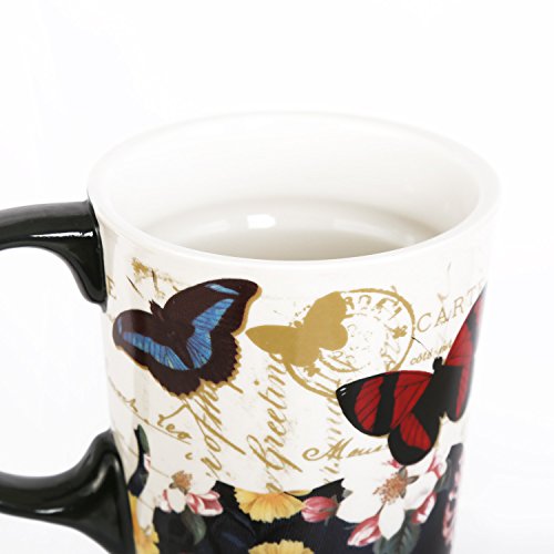 Topadorn Ceramic Travel Coffee Latte Mug, 17 oz. 2-Pack