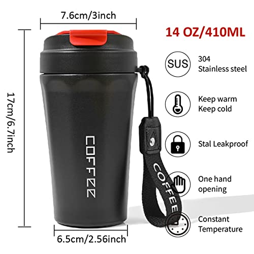 Insulated Travel Coffee Mug-14oz Stainless Steel Vacuum Cup